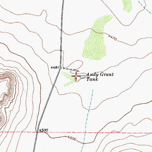 Topographic Map of Andy Grant Tank, TX