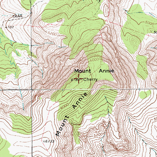 Topographic Map of Mount Annie, TX