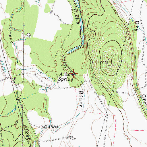 Topographic Map of Anson Spring, TX