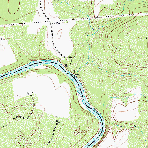 Topographic Map of Antelope Creek, TX
