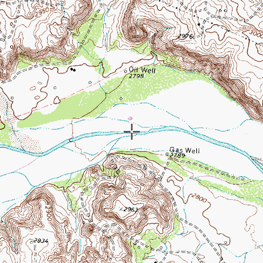 Topographic Map of Antelope Creek, TX