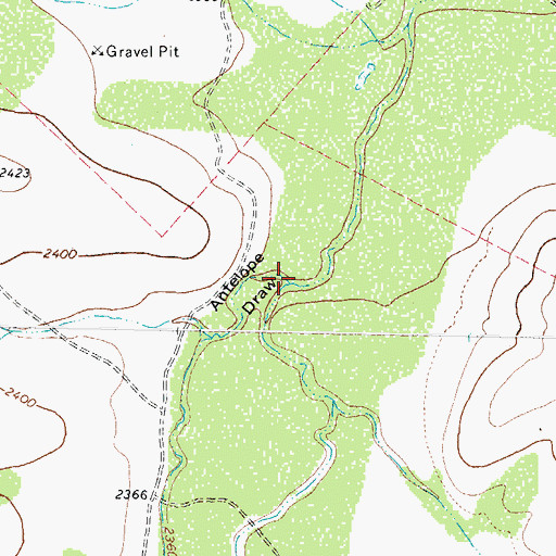 Topographic Map of Antelope Draw, TX