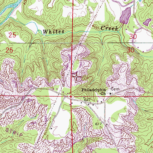Topographic Map of Johns Mine, AL