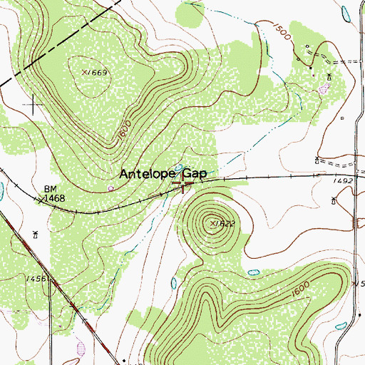 Topographic Map of Antelope Gap, TX