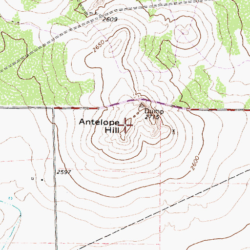 Topographic Map of Antelope Hill, TX
