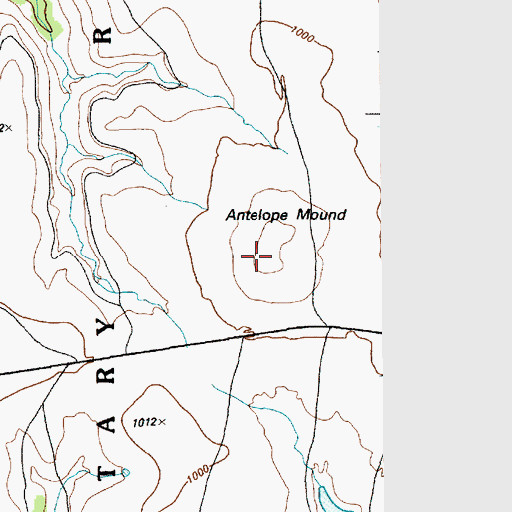 Topographic Map of Antelope Mound, TX