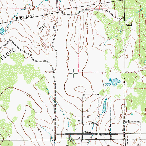 Topographic Map of Antelope Oil Field, TX