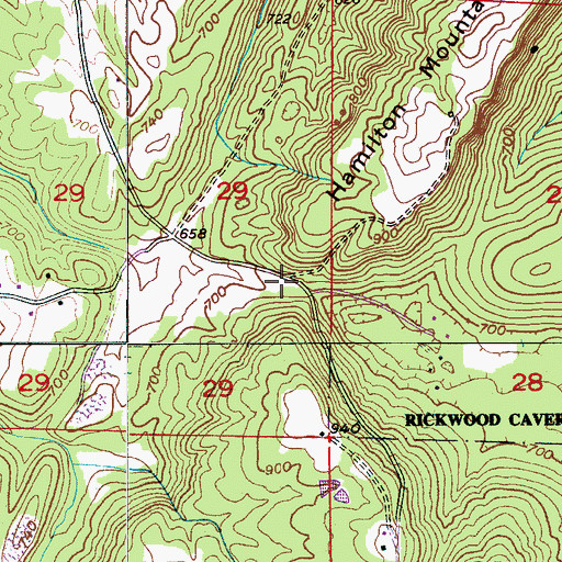 Topographic Map of Johnson Gap, AL
