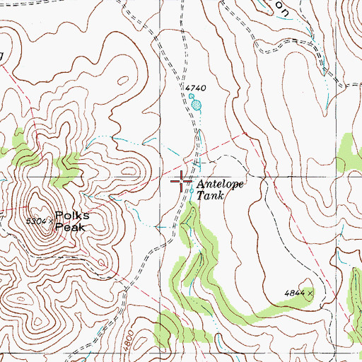 Topographic Map of Antelope Tank, TX