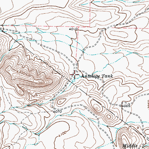 Topographic Map of Antelope Tank, TX