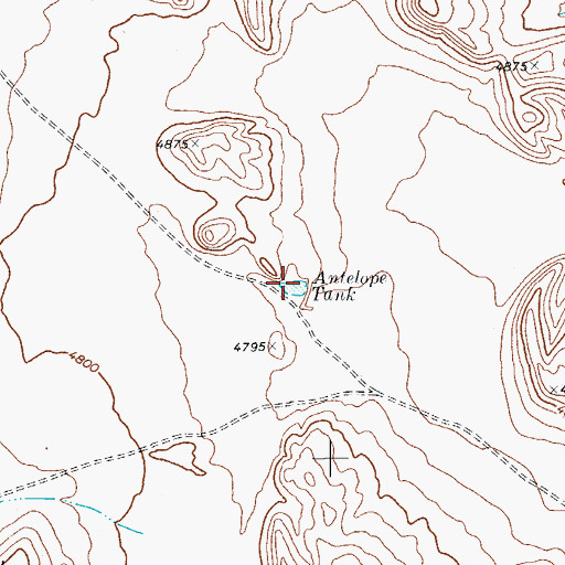 Topographic Map of Antelope Tank, TX