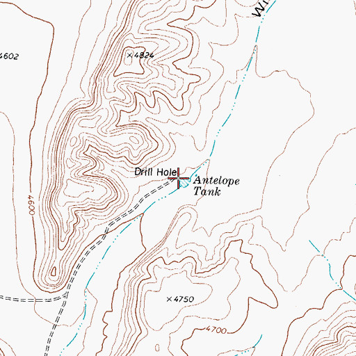 Topographic Map of Antelope Tank, TX
