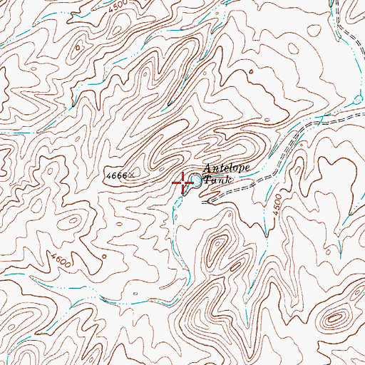 Topographic Map of Antelope Tank, TX