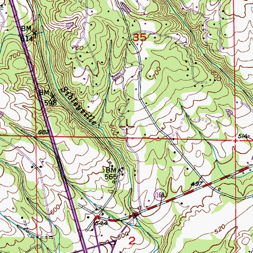Topographic Map of Kimberly Number 4 Mine, AL