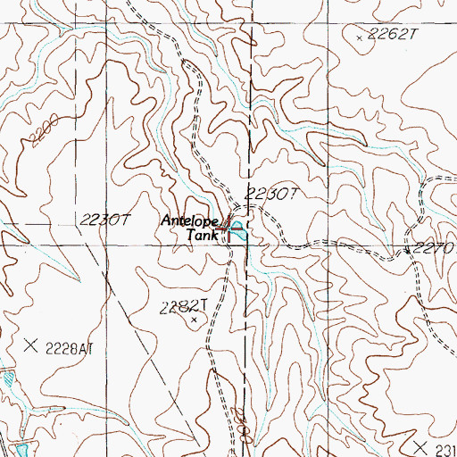 Topographic Map of Antelope Tank, TX