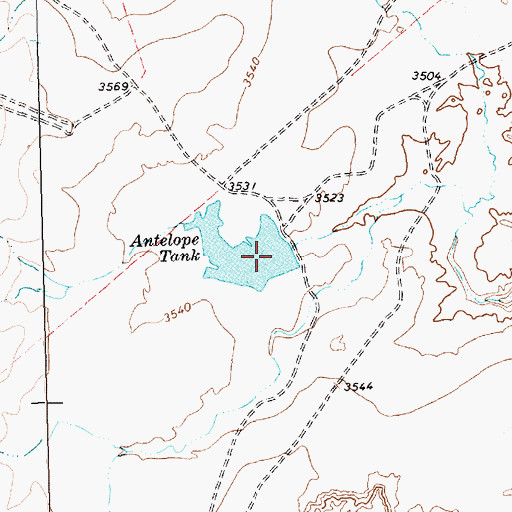 Topographic Map of Antelope Tank, TX