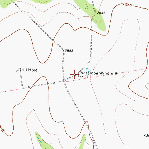 Topographic Map of Antelope Windmill, TX