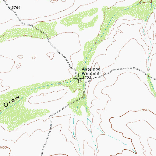 Topographic Map of Antelope Windmill, TX