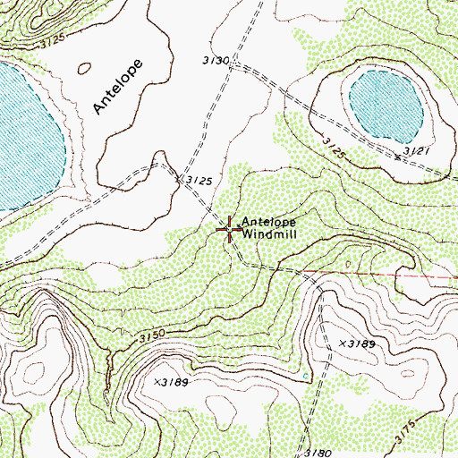 Topographic Map of Antelope Windmill, TX