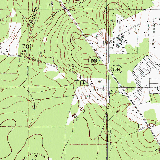 Topographic Map of Antioch Church, TX
