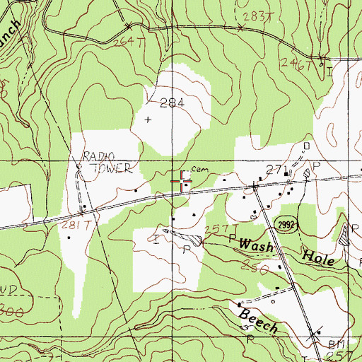 Topographic Map of Antioch Church, TX