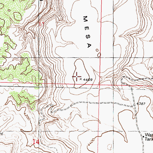 Topographic Map of West Mesa, AZ