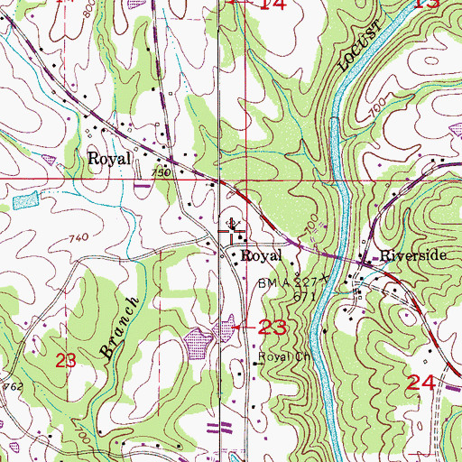 Topographic Map of Liberty Hill Baptist Church, AL