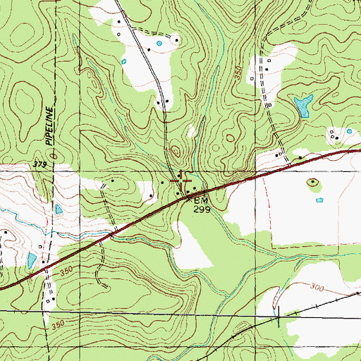 Topographic Map of Antioch Church, TX