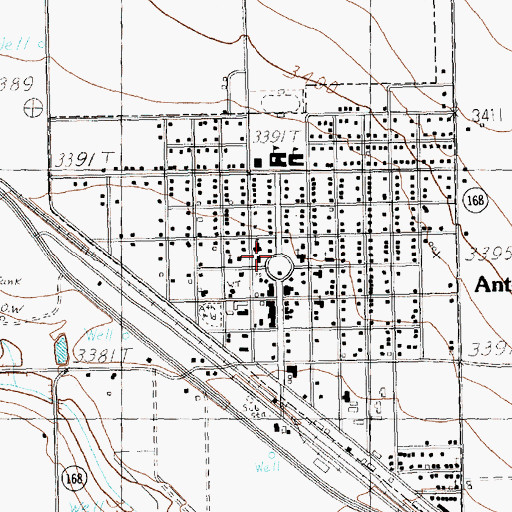 Topographic Map of Anton, TX