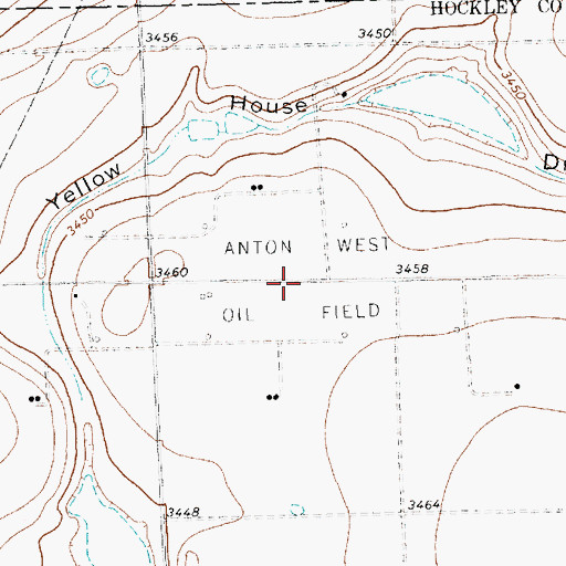 Topographic Map of Anton West Oil Field, TX