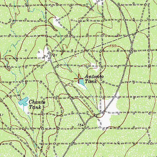 Topographic Map of Antonio Tank, TX