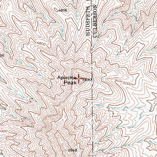 Topographic Map of Apache Peak, TX