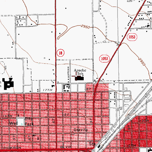 Topographic Map of Apache School, TX