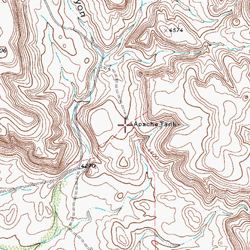 Topographic Map of Apache Tank, TX