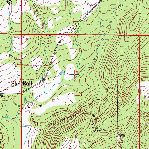Topographic Map of Long Cove, AL