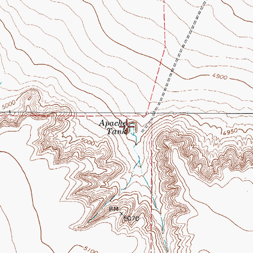 Topographic Map of Apache Tank, TX