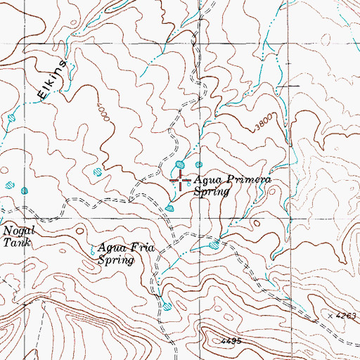 Topographic Map of Aqua Primera, TX