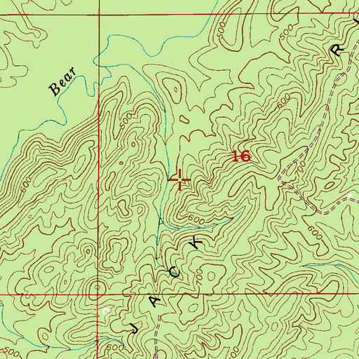 Topographic Map of Lowery, AL