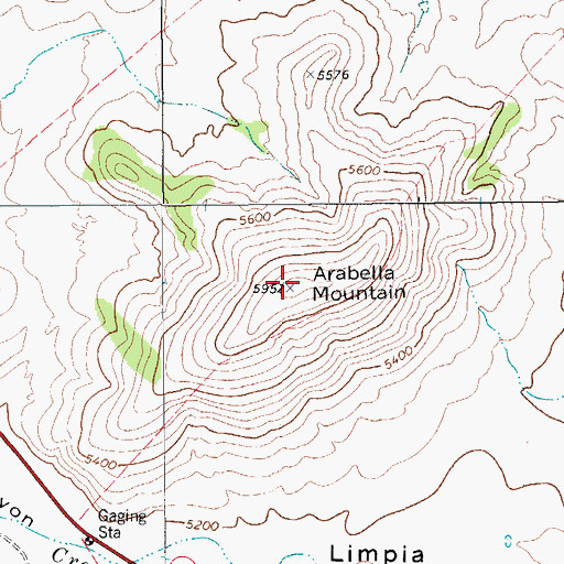 Topographic Map of Arabella Mountain, TX