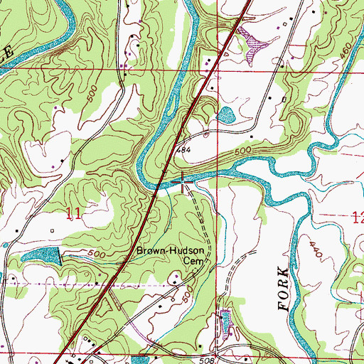 Topographic Map of Martin Ford, AL