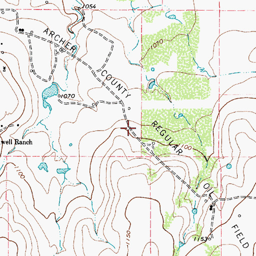 Topographic Map of Archer County Regular Oil Field, TX