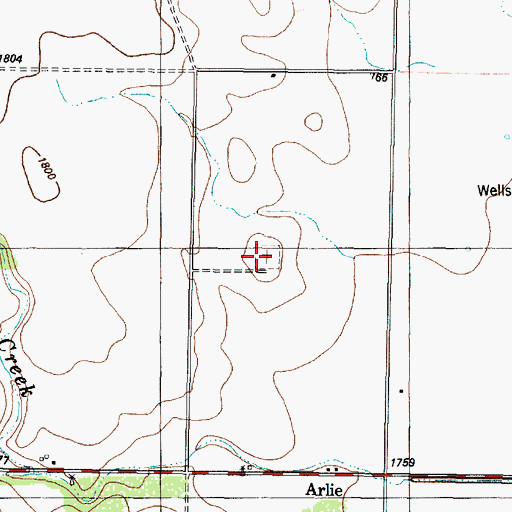 Topographic Map of Arlie Cemetery, TX
