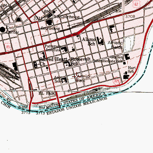 Topographic Map of Armijo Park, TX