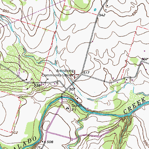 Topographic Map of Armstrong Community Center, TX