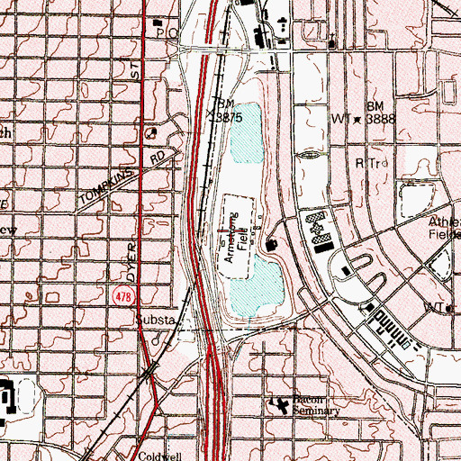 Topographic Map of Armstrong Field, TX