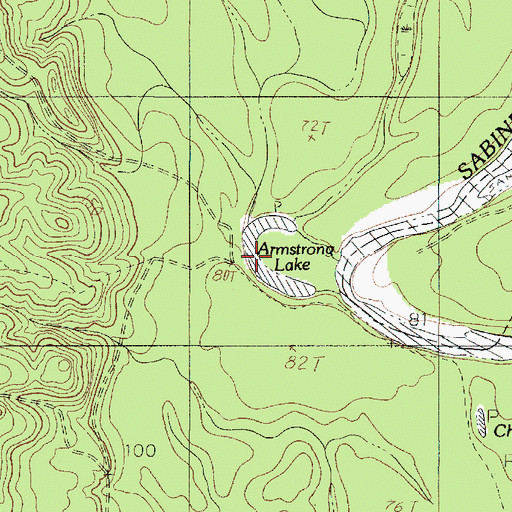 Topographic Map of Armstrong Lake, TX