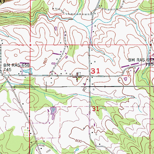 Topographic Map of Mount Hebron Church, AL