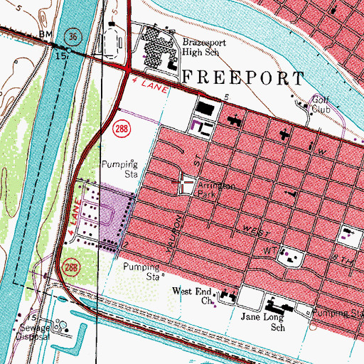 Topographic Map of Arrington Park, TX