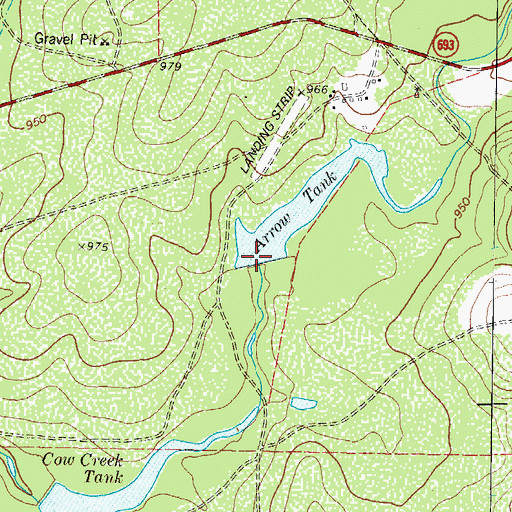Topographic Map of Arrow Tank, TX
