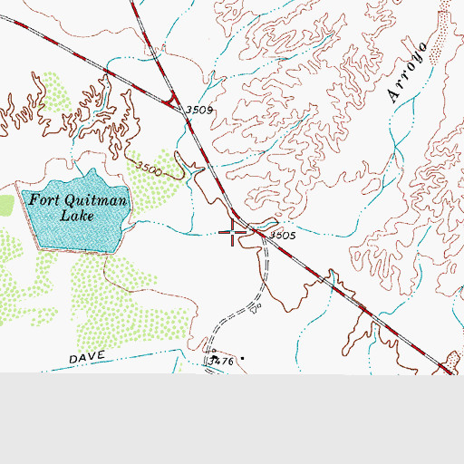 Topographic Map of Arroyo Calero, TX